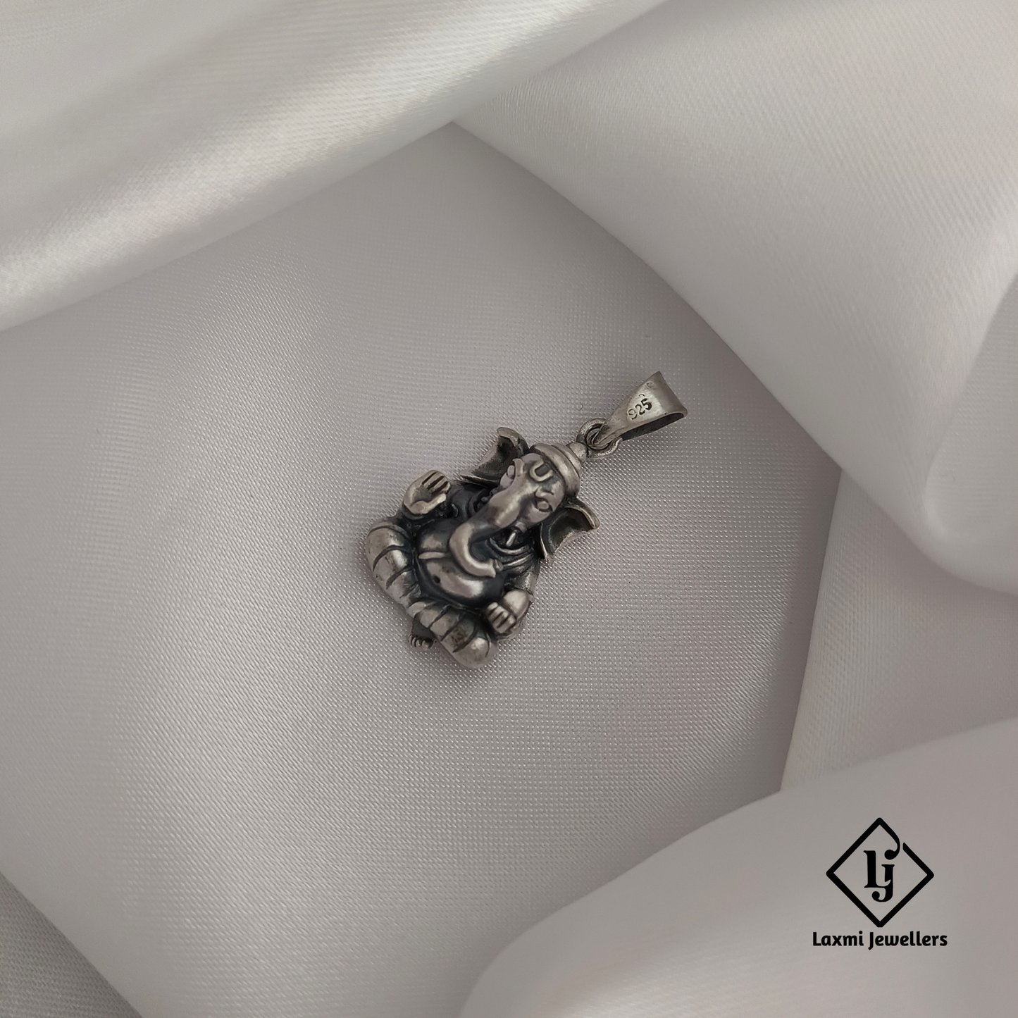 925 Sterling Silver Oxidised Ganesh Pendant | Handcrafted Lord Ganesha Locket for Men & Women