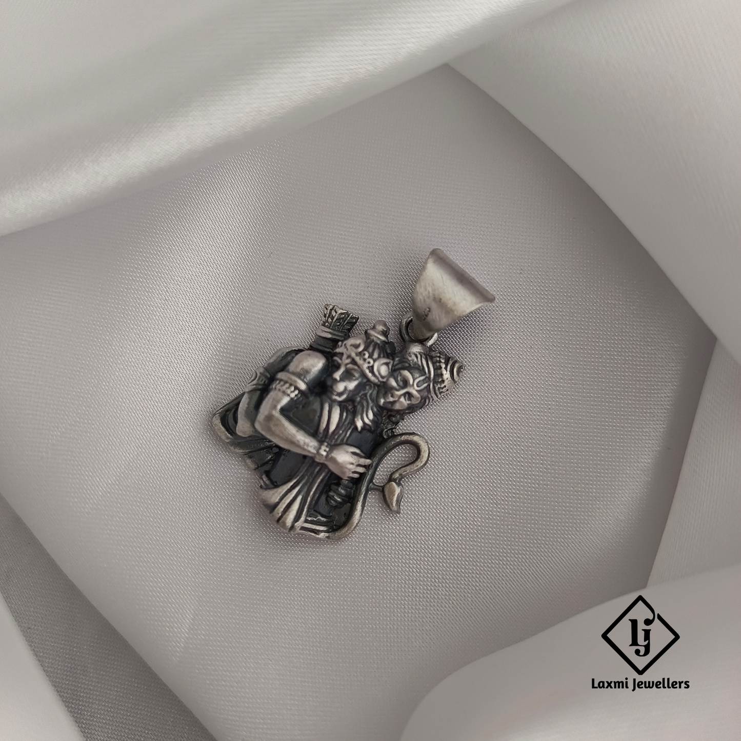 925 Sterling Silver Ram Hanuman Pendant | Divine Bajrangbali & Shri Ram Locket