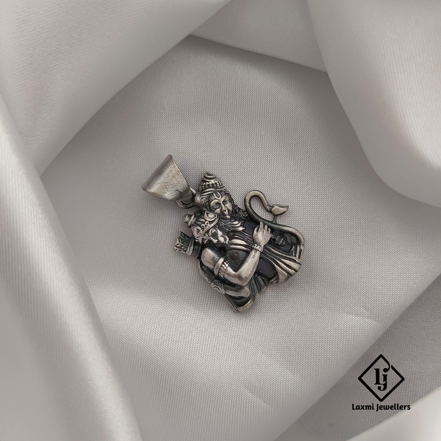 925 Sterling Silver Ram Hanuman Pendant | Divine Bajrangbali & Shri Ram Locket