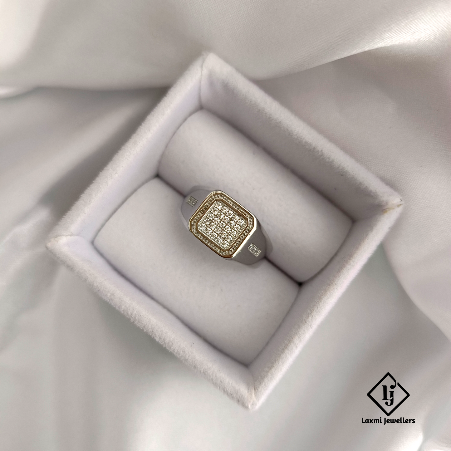 925 Silver Square CZ Ring for Men – Stylish Statement Design | Laxmi Jewellers