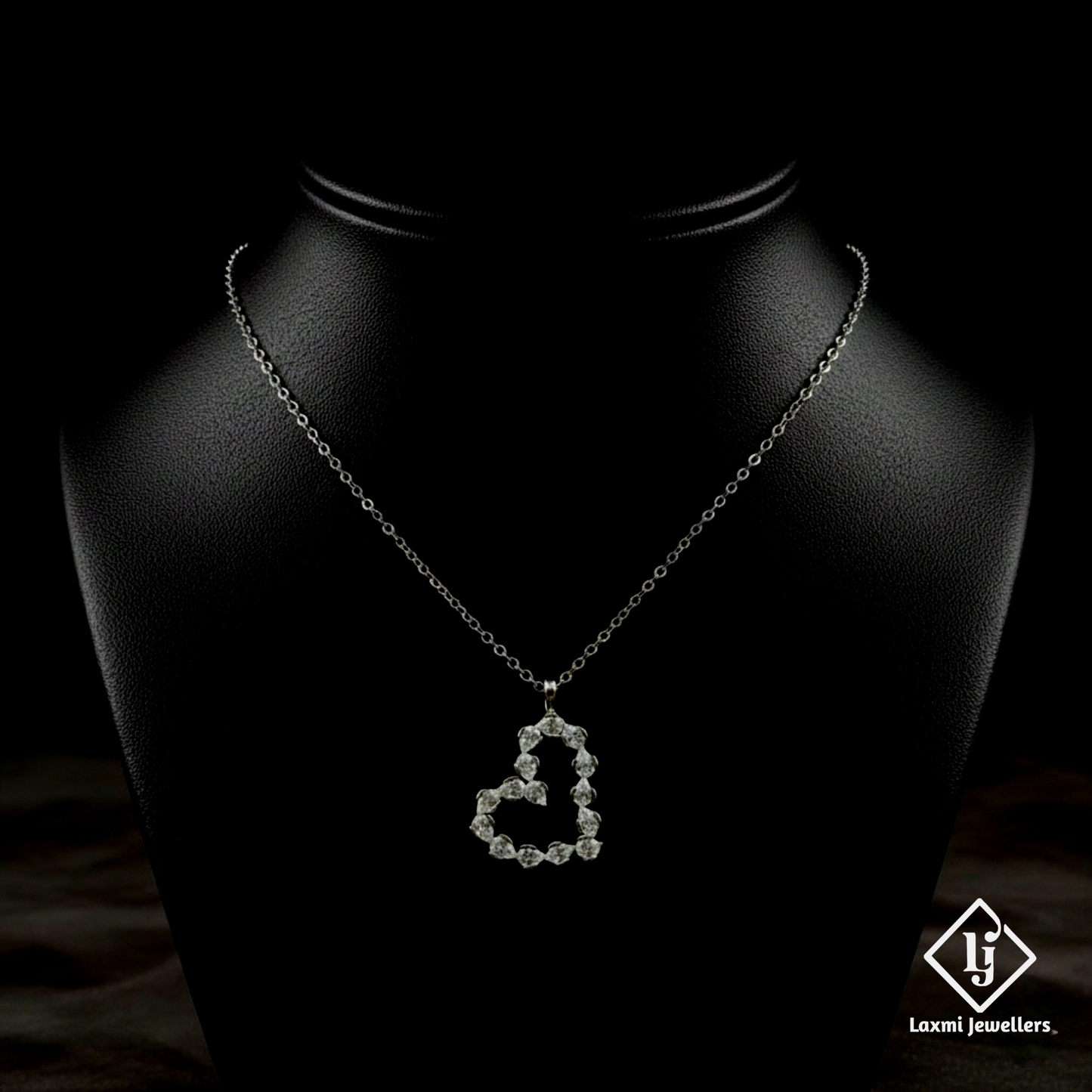 925 Sterling Silver Heart Shape Diamond Pendant Necklace for Women | CZ Stone Stylish Love Necklace