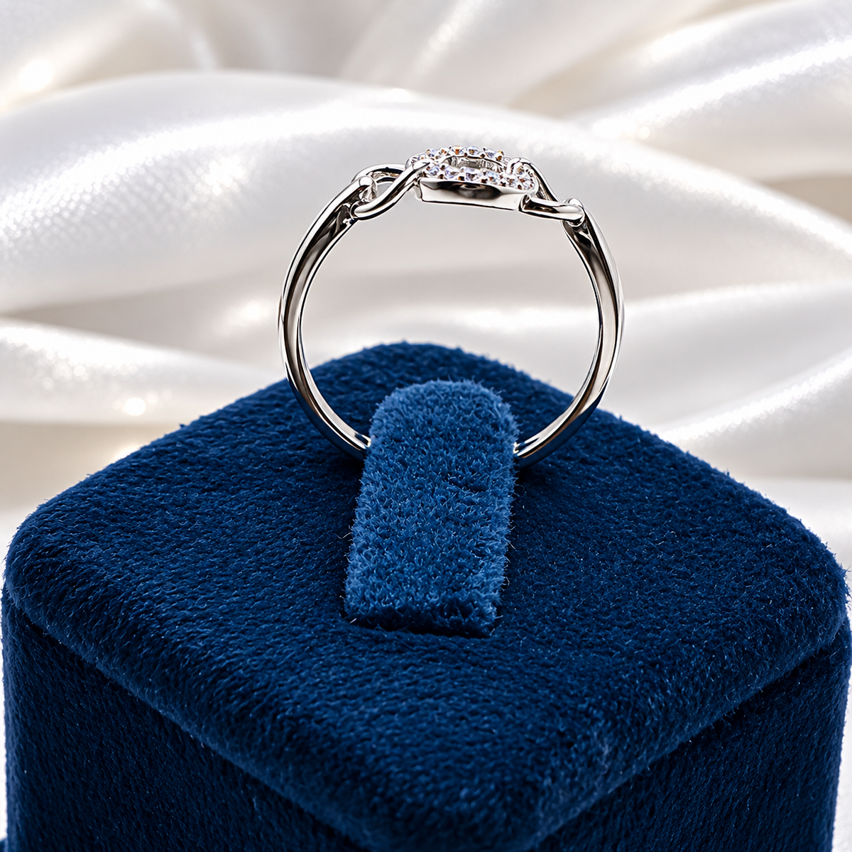 925 Sterling Silver Horseshoe Ring for Women | Lucky Horseshoe & CZ Stone Ladies Ring – Laxmi Jewellers
