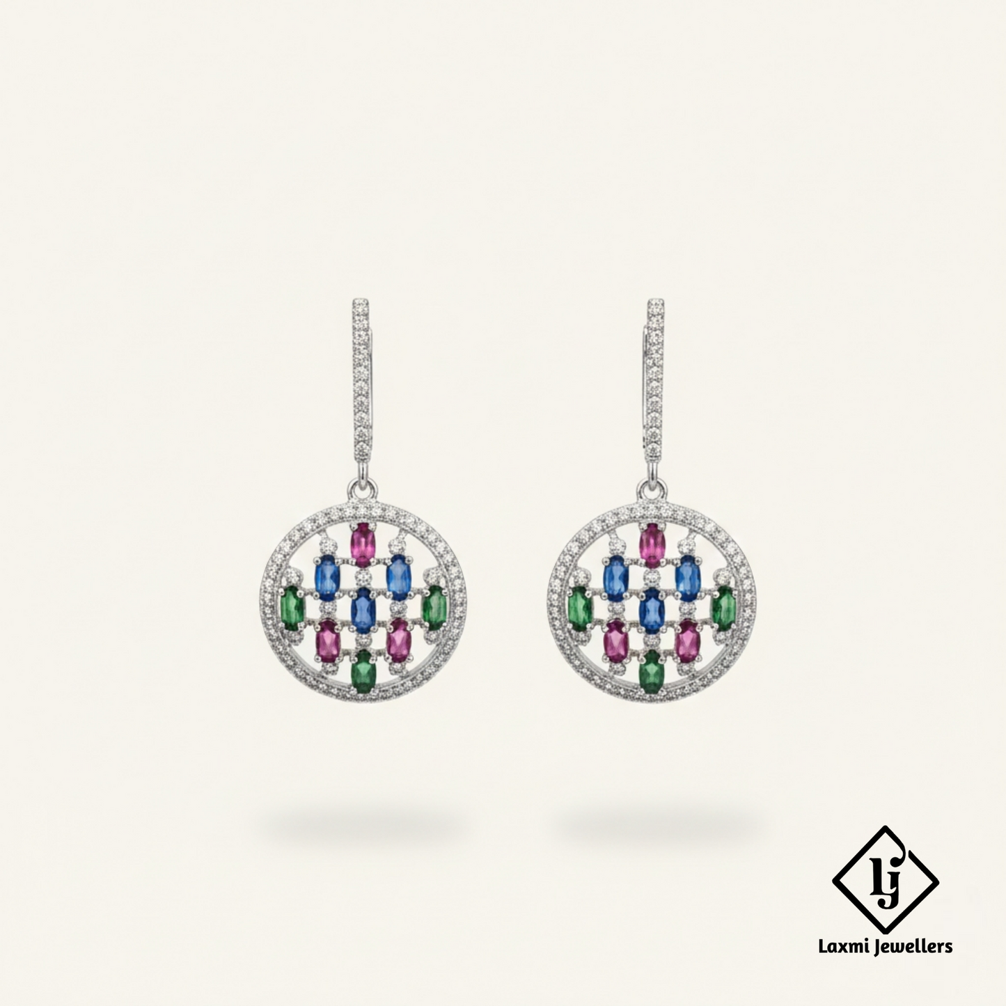 925 Sterling Silver Bali Style Multicolour Stone Earrings | Designer Silver Earrings for Women