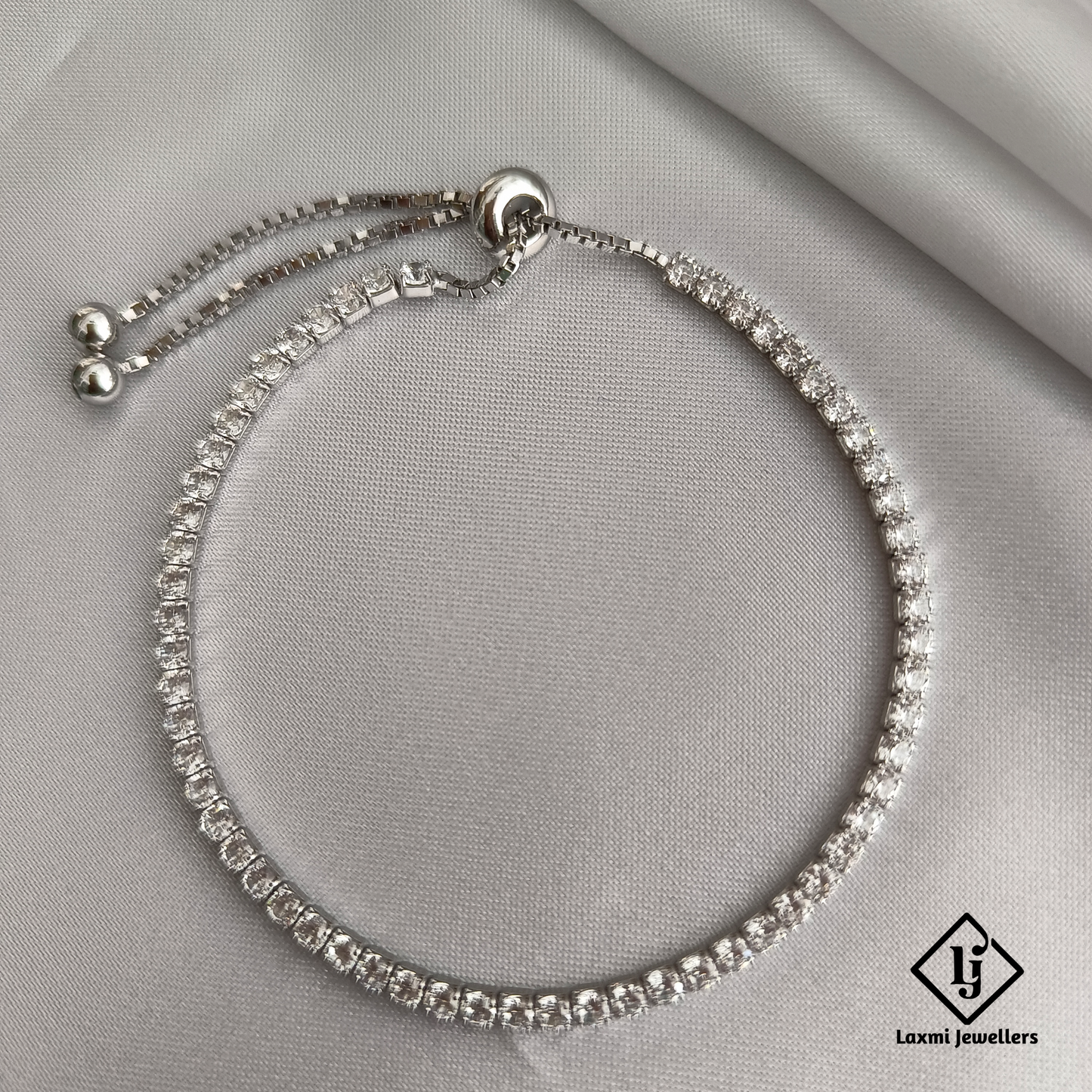 925 Sterling Silver Ladies Adjustable Tennis Bracelet