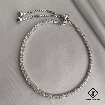 925 Sterling Silver Ladies Adjustable Tennis Bracelet