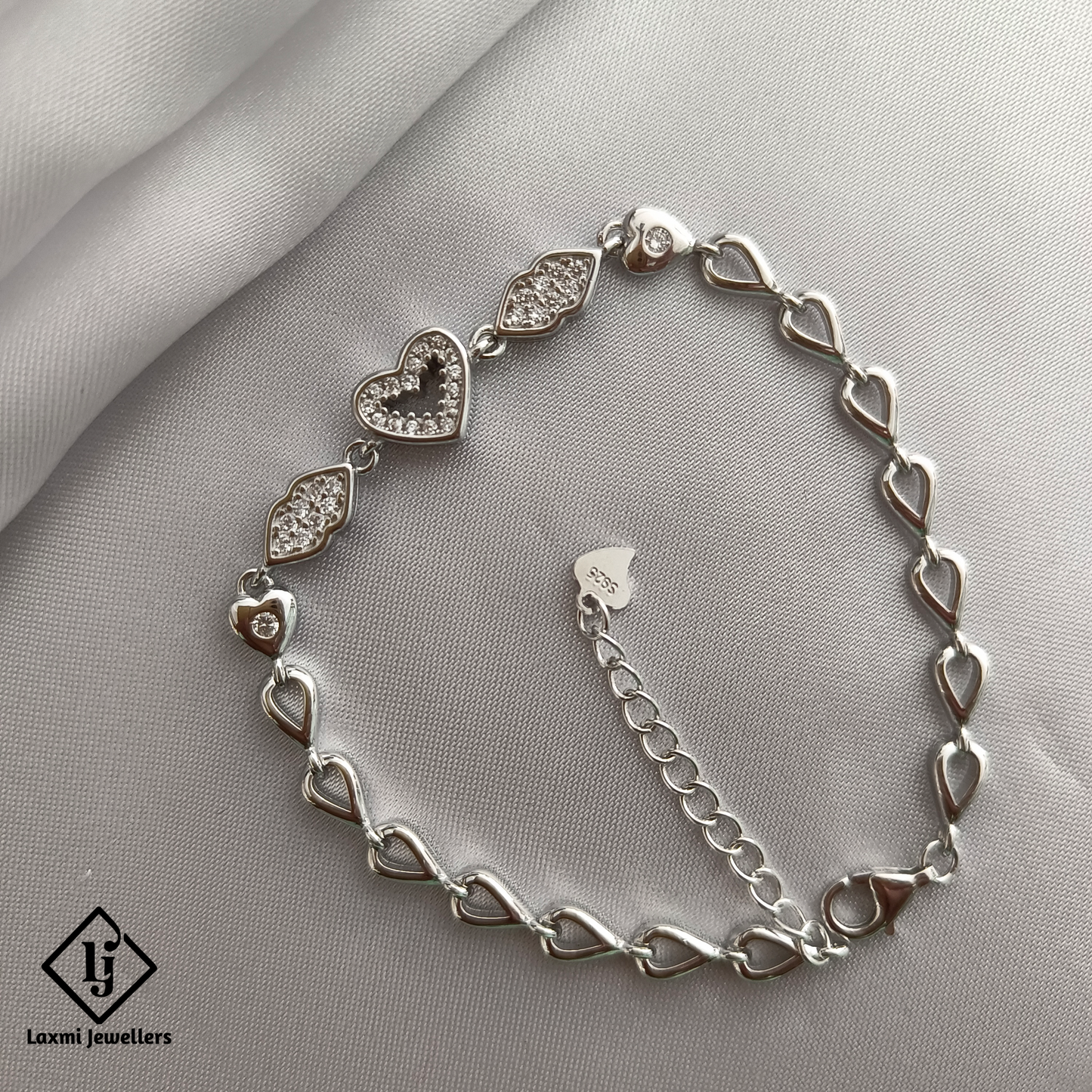 925 Silver Heart Bracelet for Women – Elegant Zircon Love Chain Bracelet