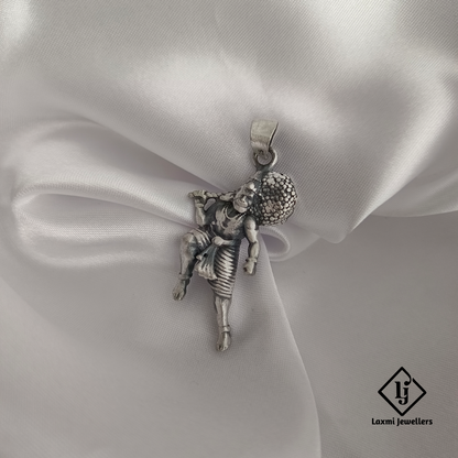 925 Sterling Silver Hanuman Carrying Sanjeevani Pendant | Divine Spiritual Locket