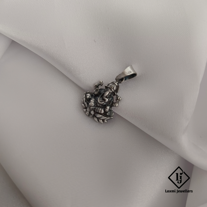 925 Sterling Silver Lord Ganesha Pendant | Spiritual Ganpati Silver Locket for Men & Women
