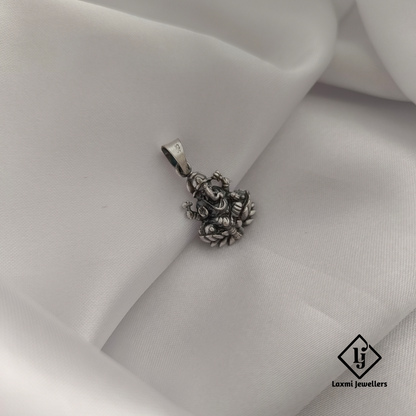 925 Sterling Silver Lord Ganesha Pendant | Spiritual Ganpati Silver Locket for Men & Women