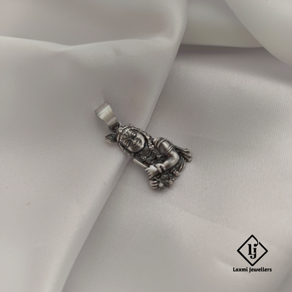 Oxidised 925 Sterling Silver Krishna Pendant | Divine Flute Krishna Locket for Men & Women