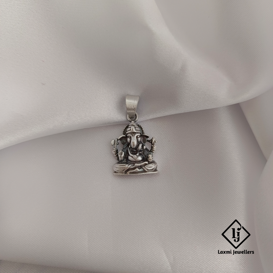 Oxidised 925 Sterling Silver Lord Ganesha Pendant | Spiritual & Divine Jewelry