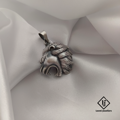 Oxidised 925 Sterling Silver Lion Head Pendant for Men & Women – Bold & Stylish Design