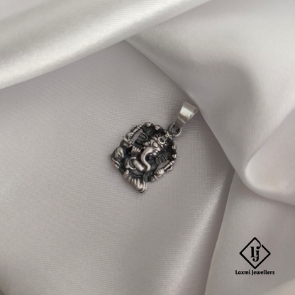 Oxidised 925 Sterling Silver Lord Ganesha Pendant | Handcrafted Ganpati Locket