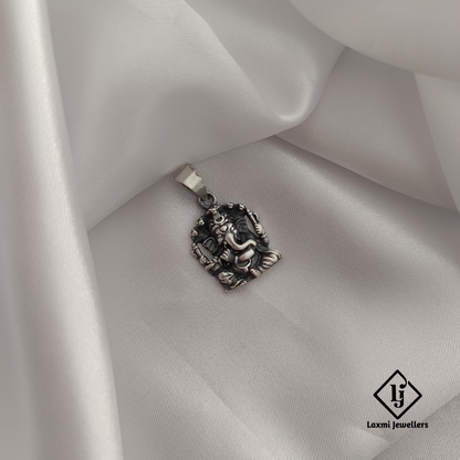 Oxidised 925 Sterling Silver Lord Ganesha Pendant | Handcrafted Ganpati Locket