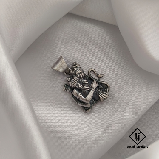 925 Sterling Silver Ram Hanuman Pendant | Divine Bajrangbali & Shri Ram Locket