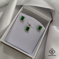 925 Sterling Silver Rectangular Pendant & Earrings Set – Elegant Jewelry for Women