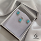 925 Sterling Silver Rectangular Pendant & Earrings Set – Elegant Jewelry for Women
