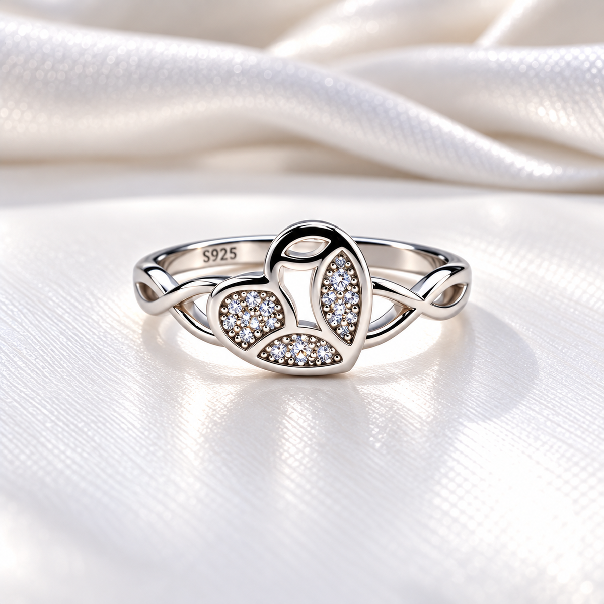 925 Sterling Silver Heart Ring for Women | Elegant CZ Heart Ladies Ring – Laxmi Jewellers