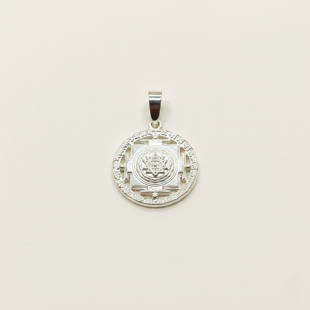 925 Silver Shree Yantra Pendant for Wealth, Prosperity & Protection