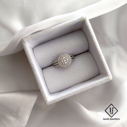 925 Silver Round Cluster Ring with CZ Stones for Women – Laxmi Jewellers