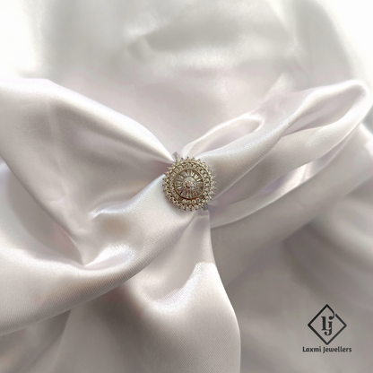 Elegant Round Cluster Diamond Ring for Women – Designer Cocktail Ring by Laxmi Jewellers