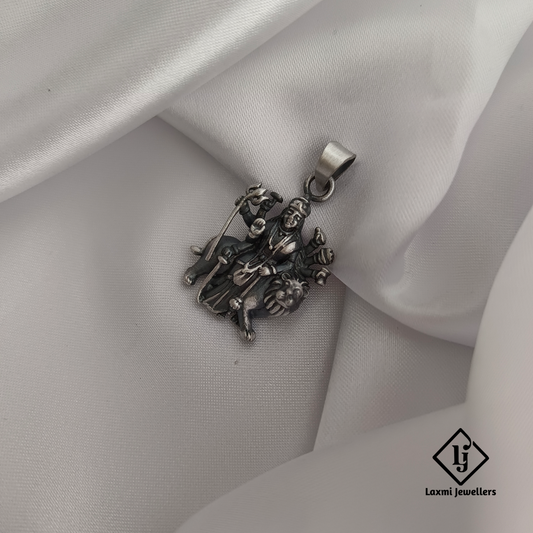 925 Sterling Silver Maa Durga Pendant | Divine Hindu Goddess Amulet | Laxmi Jewellers