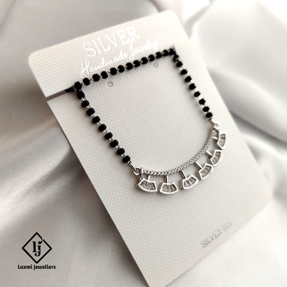 925 Sterling Silver Black Beads Mangalsutra Necklace – Traditional Indian Jewelry for Daily Wear