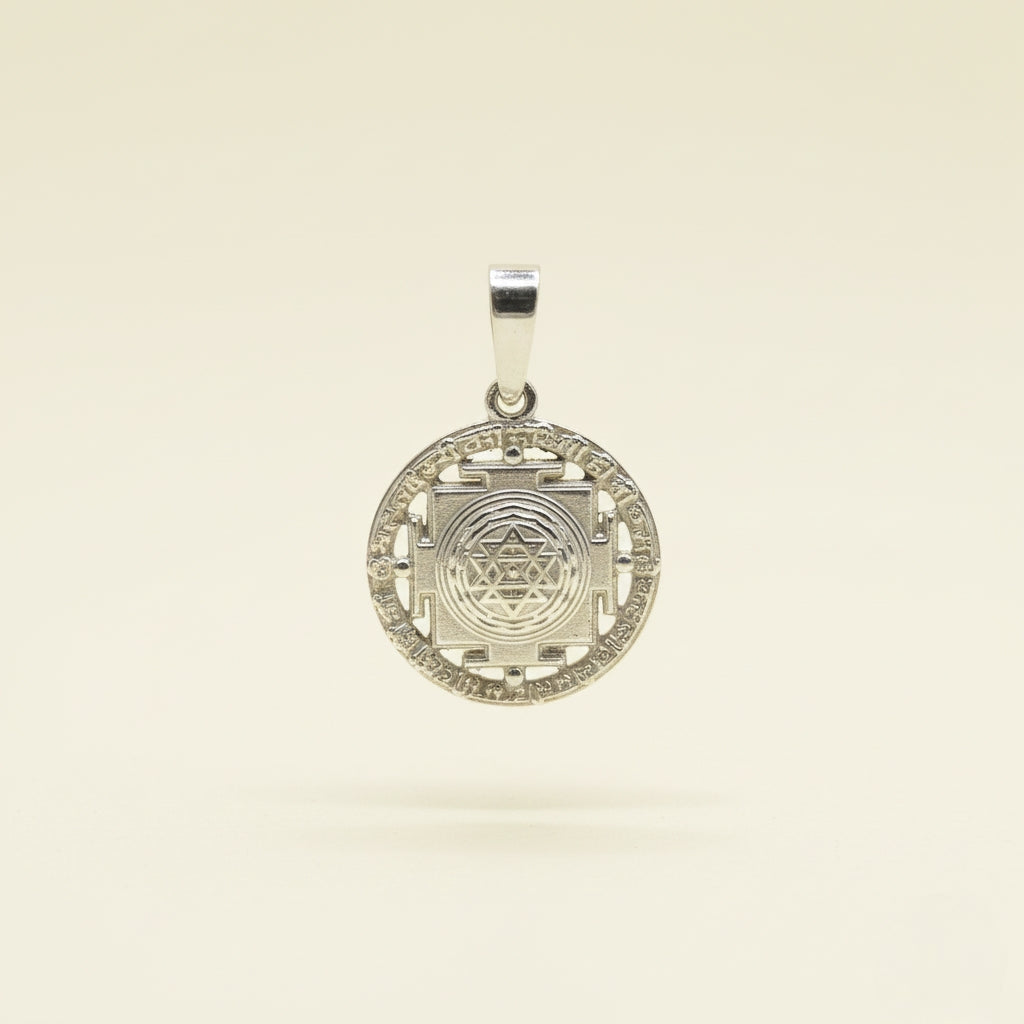 925 Silver Shree Yantra Pendant for Wealth, Prosperity & Protection