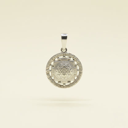 925 Silver Shree Yantra Pendant for Wealth, Prosperity & Protection