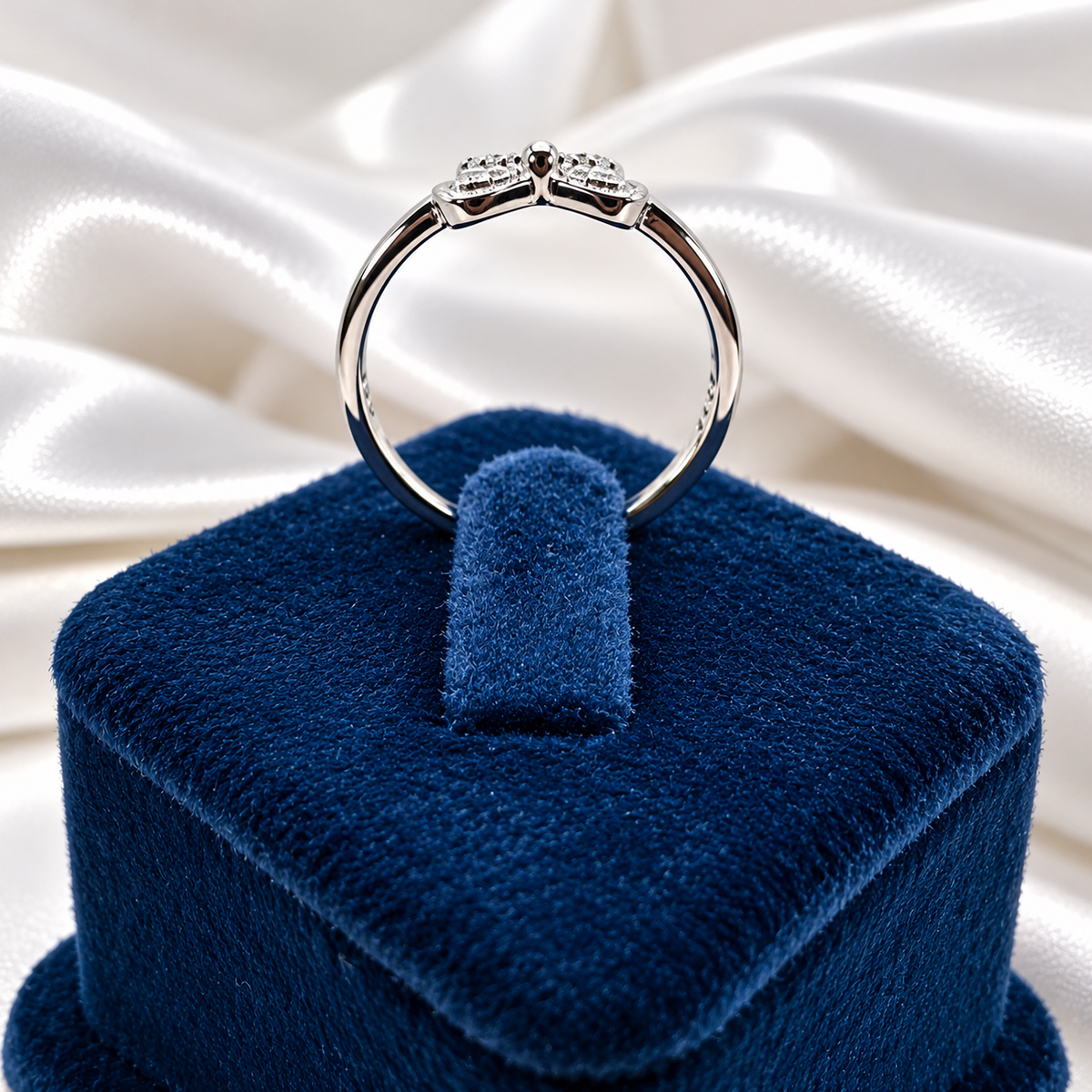 Bow Design Silver Ladies Ring with Sparkling Stones | Stylish Bow Ring for Women – Laxmi Jewellers