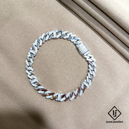 925 Silver Iced Cuban Link Bracelet for Men – Heavy, Stylish & Trendy