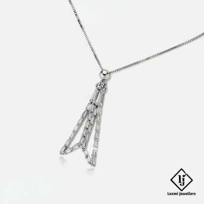 Designer Silver Crystal Pendant Necklace for Women | Stylish Party Wear Jewellery