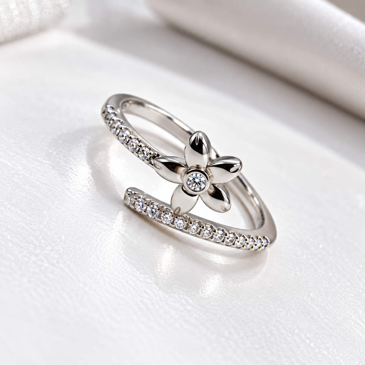 925 Sterling Silver Floral Ring for Women | Elegant Flower Ring for Ladies – Laxmi Jewellers