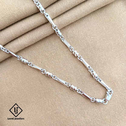 925 Sterling Silver Heavy Pipe Link Chain for Men – Stylish & Durable Design