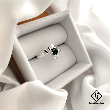 925 Silver Designer Black Stone Ring for women – Stylish & Unique Statement Jewelry