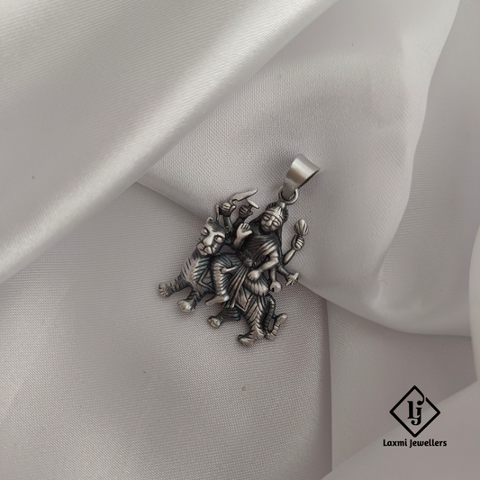 925 Sterling Silver Maa Durga Pendant | Handcrafted Spiritual Jewelry