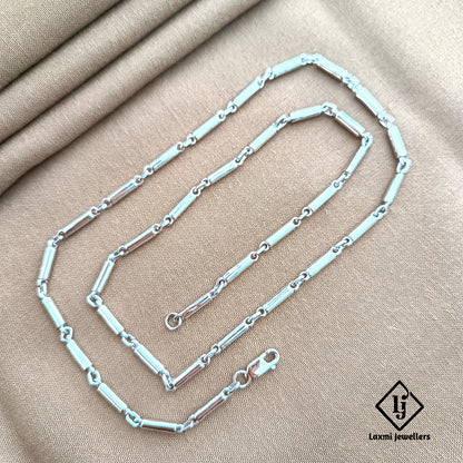 925 Sterling Silver Pipe Link Chain for Men – Sleek & Modern Design