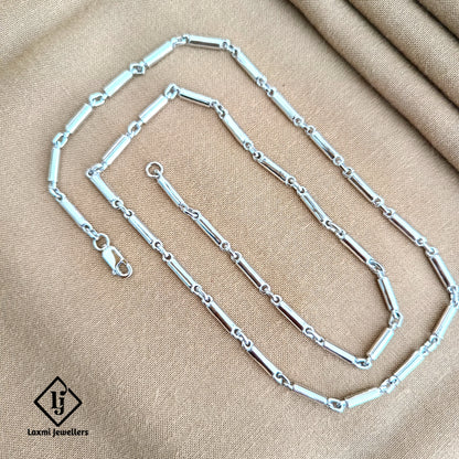 925 Sterling Silver Pipe Link Chain for Men – Sleek & Modern Design