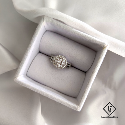 925 Silver Round Cluster Ring with CZ Stones for Women – Laxmi Jewellers