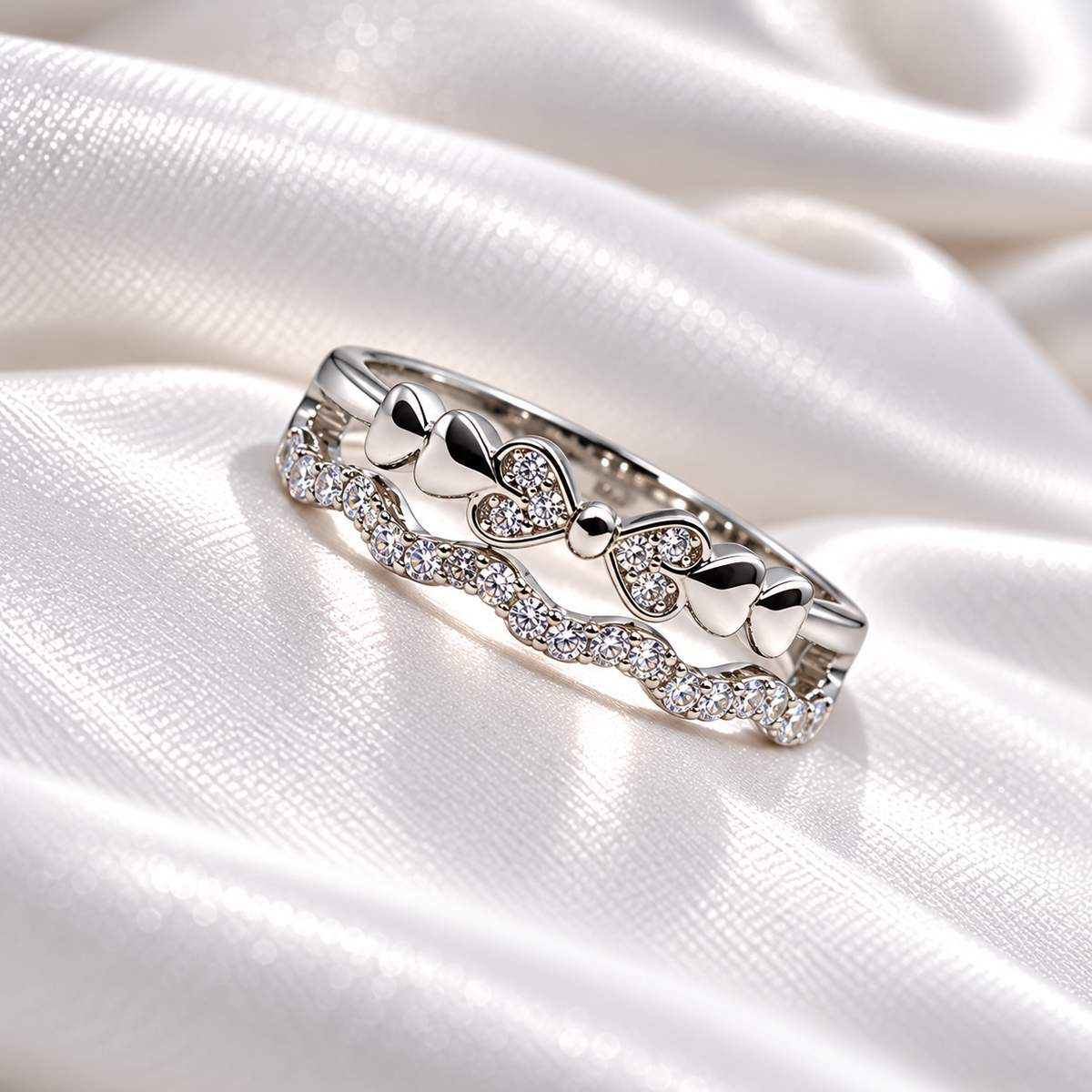 925 Sterling Silver Heart Ring for Women | Elegant Heart & CZ Stone Studded Ring – Laxmi Jewellers