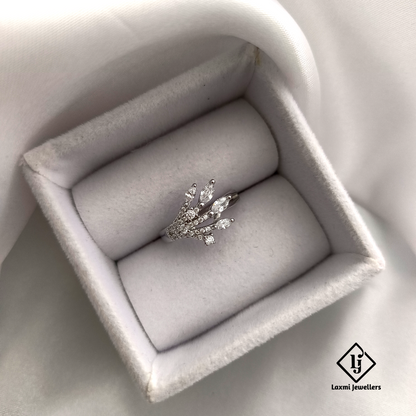 925 Silver Hand Design CZ Adjustable Ring for Women | Unique Statement Finger Ring