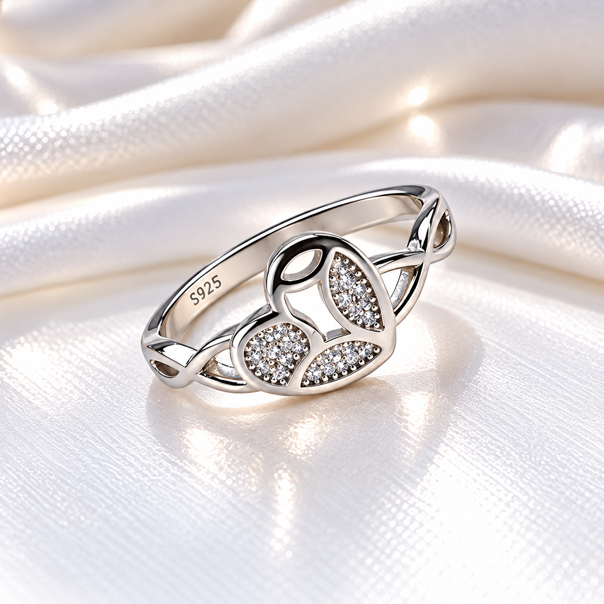 925 Sterling Silver Heart Ring for Women | Elegant CZ Heart Ladies Ring – Laxmi Jewellers