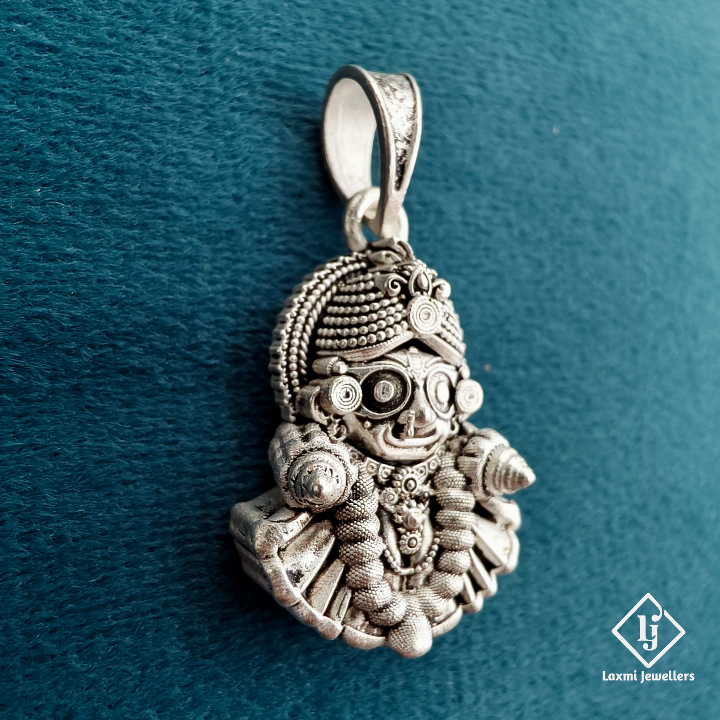 925 Sterling Silver Lord Jagannath Pendant | Handcrafted Devotional Jewellery