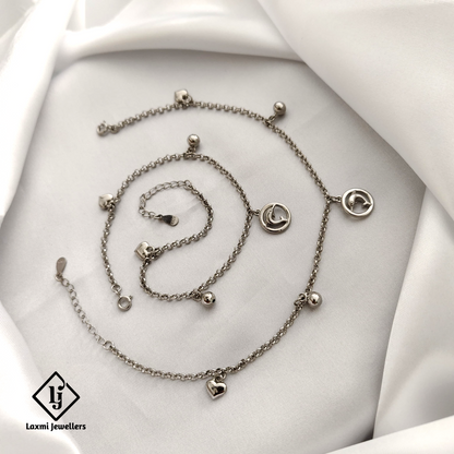 Elegant Dolphin Charm Sterling Silver Anklet Set – Minimalist Jewelry for Women