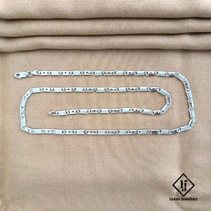 925 Silver Coil Link Chain for Men – Stylish Oxidized Finish | Laxmi Jewellers