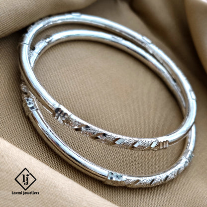 925 Sterling Silver Traditional Textured Bangles for Women – Elegant and Durable Design