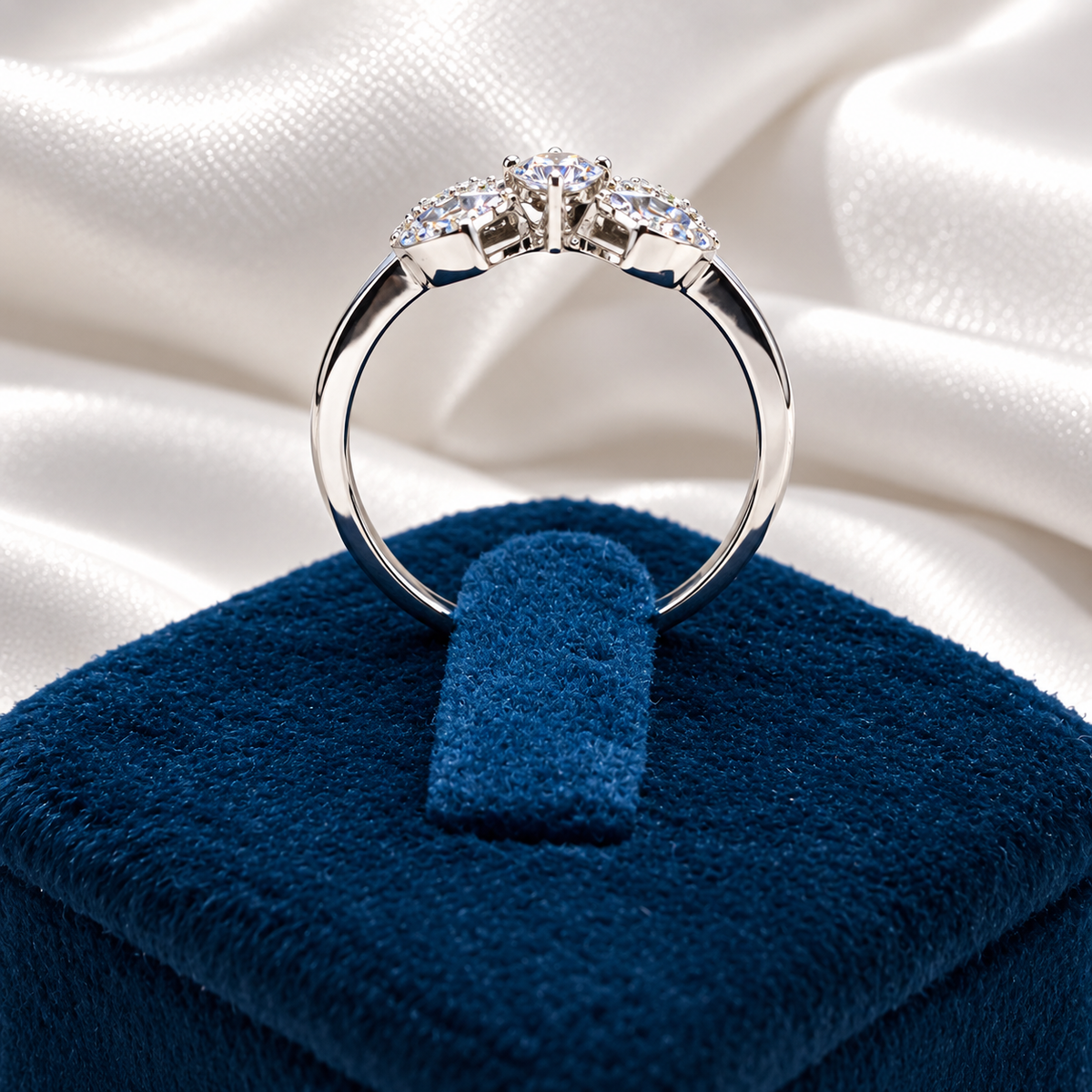 925 Sterling Silver Heart Ring for Women | Elegant Stone Studded Ladies Ring – Laxmi Jewellers