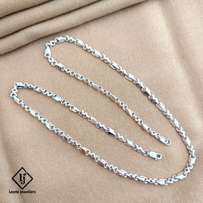 925 Sterling Silver Stylish Heart Link Chain for Men & Women – Laxmi Jewellers