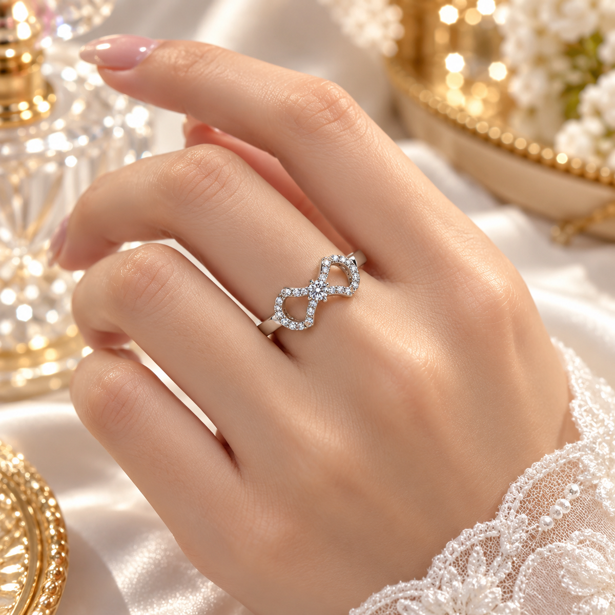 925 Sterling Silver Heart Ring for Women | Elegant Stone Studded Ladies Ring – Laxmi Jewellers