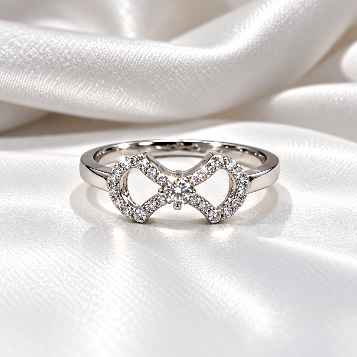 925 Sterling Silver Heart Ring for Women | Elegant Stone Studded Ladies Ring – Laxmi Jewellers